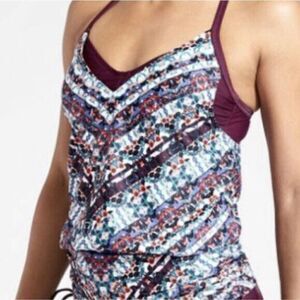 Athleta Women’s Wild Bloom Marrakesh Tankini Top Or Swim Dress NWT $89 32 B/C